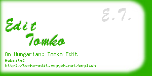 edit tomko business card